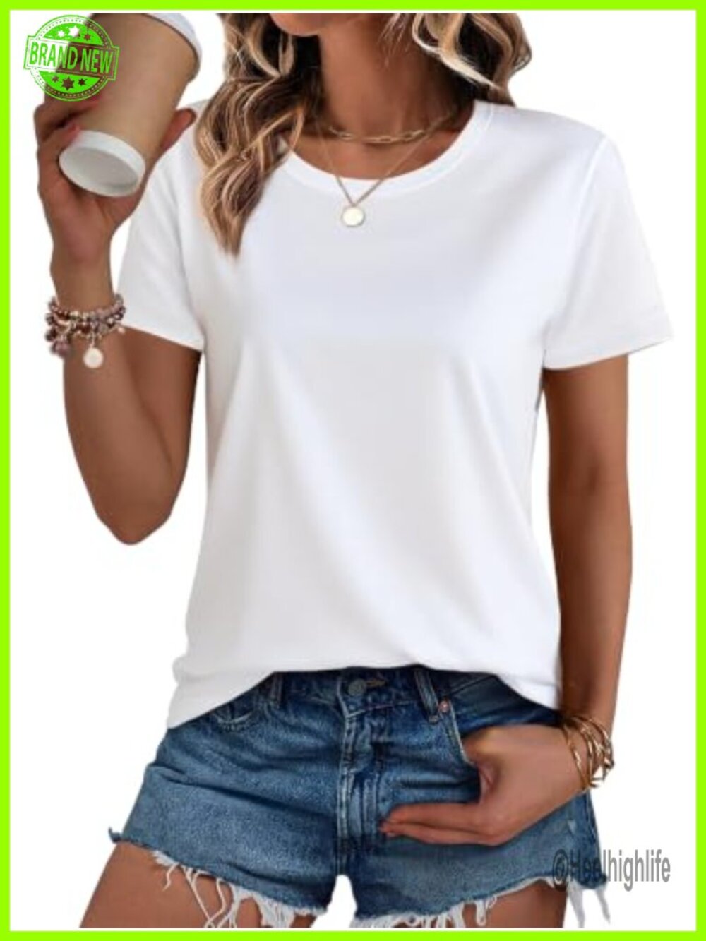 Cotton Short Sleeve Crewneck T-Shirt Moisture Wicking Casual Tee